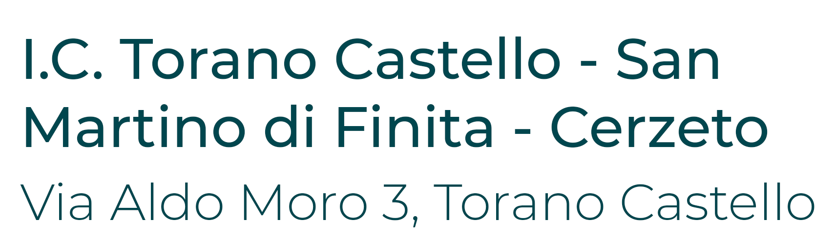I.C. Torano Castello – San Martino di Finita – Cerzeto